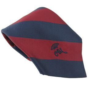 Classic Navy Red Regimental Stripe Neck Tie Preppy Ivy League Formal Old Money